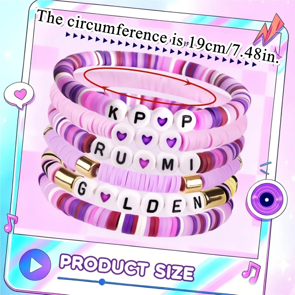6pcs Korean Pop K-Pop Multicolor Bracelet Set